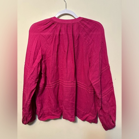 Rails Frances Linen Blend Button-Up Long Sleeve Shirt Pink Size XS Causal - Picture 5 of 5
